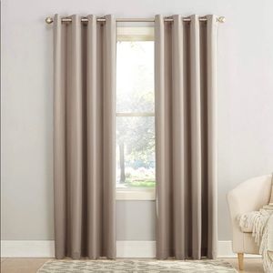 Energy Efficient Grommet Curtain Single Panel, 54" x 63", Stone Curtain